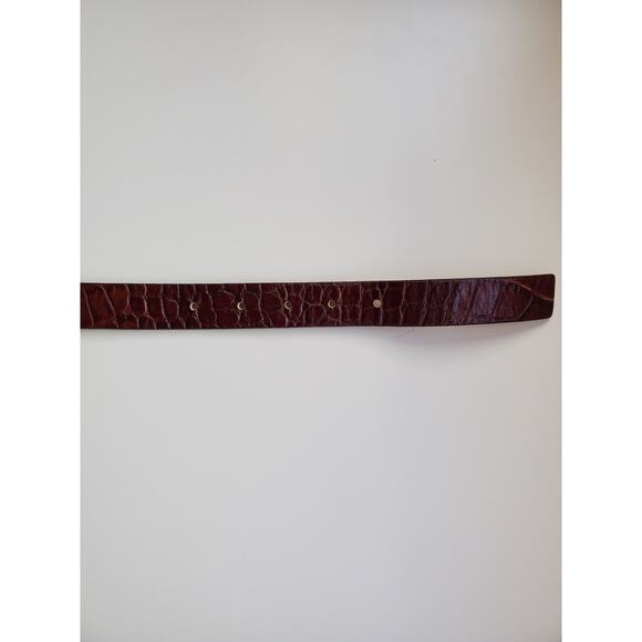 Garuglieri Italian Brown Genuine Crocodile Leather Belt Size M - Picture 6 of 7
